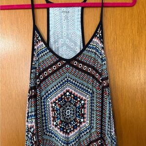 a.n.a Women's Maxi Dress with Geometric Pattern - Black, Blue, Red